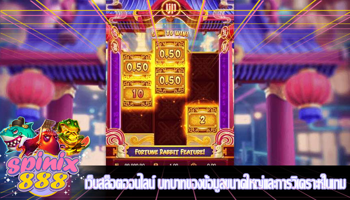 เว็บสล็อตออนไลน์ บทบาทของข้อมูลขนาดใหญ่และการวิเคราะห์ในเกม